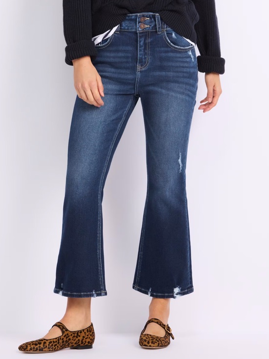 KanCan Denim - KanCan Ember double waistband high rise cropped flare jeans